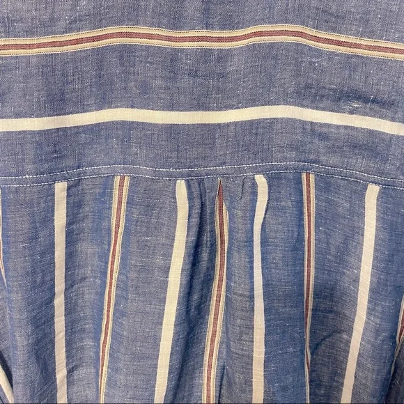 Pilcro by Anthropologie striped linen collared dress size 12 - Picture 14 of 16